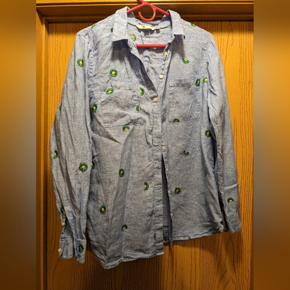 Boden linen blouse - kiwi print 🥝